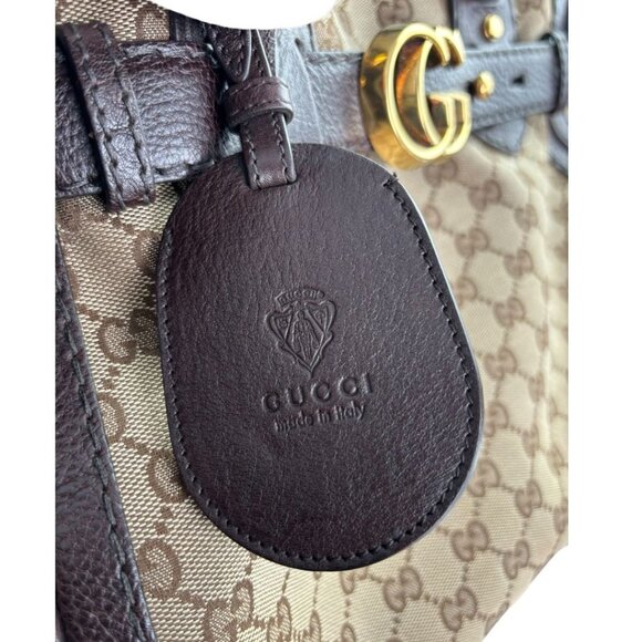 Gucci Medium GG Canvas & Leather Running Tote With Gold-Tone Hardware & Dual Han - Picture 6 of 12